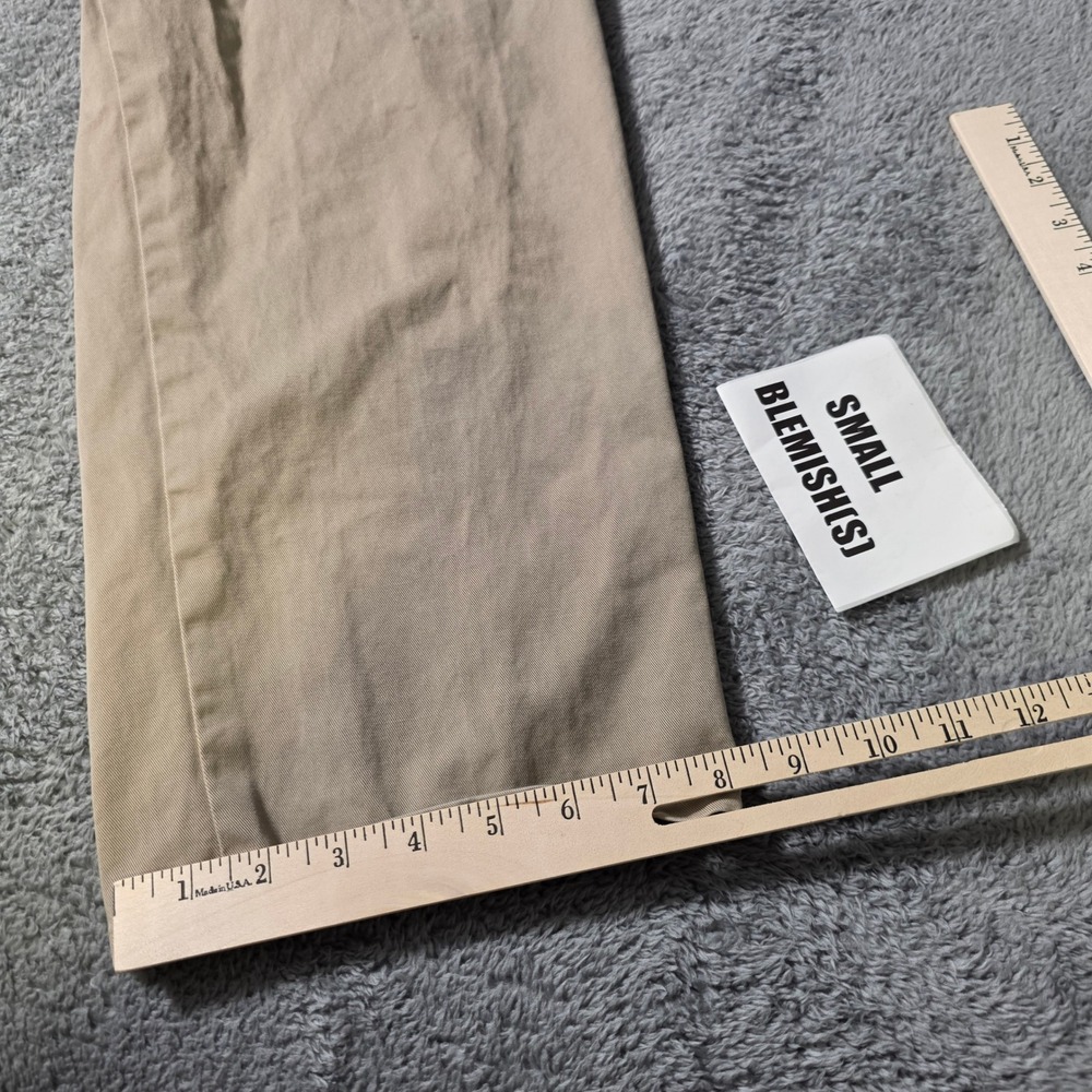 Polo Ralph Lauren Mens 36x33 Andrew Pant Tan Pleated Cotton Chino Trousers Tall - Picture 8 of 10